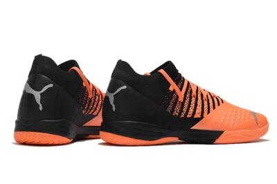 Men's Puma Future Z 1.3 Teazer IC Indoor & Futsal Low-Tops Football Shoes - Orange/Black/Silver
