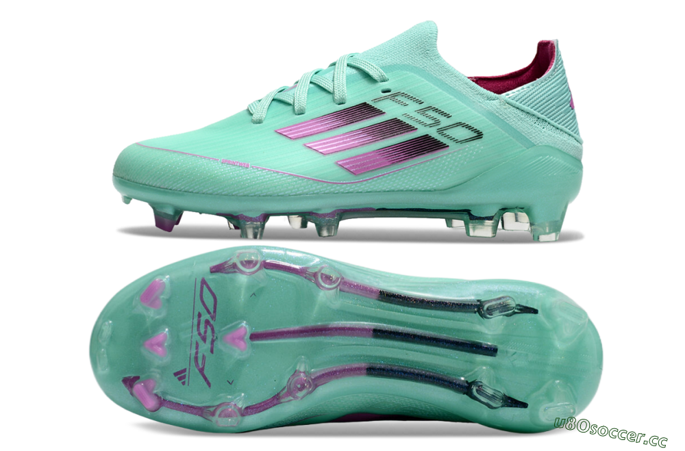 Kids Adidas F50 Elite FG Firm Ground Low-Tops Football Boots - Jade/Purple/Black 1