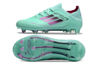 Kids Adidas F50 Elite FG Firm Ground Low-Tops Football Boots - Jade/Purple/Black
