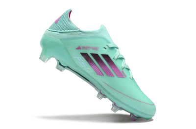Kids Adidas F50 Elite FG Firm Ground Low-Tops Football Boots - Jade/Purple/Black