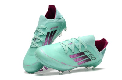 Kids Adidas F50 Elite FG Firm Ground Low-Tops Football Boots - Jade/Purple/Black