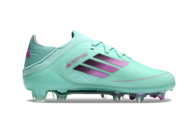 Kids Adidas F50 Elite FG Firm Ground Low-Tops Football Boots - Jade/Purple/Black