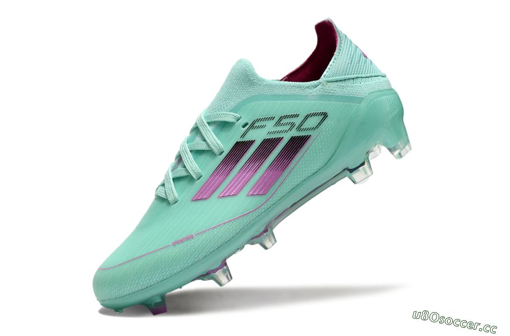 Kids Adidas F50 Elite FG Firm Ground Low-Tops Football Boots - Jade/Purple/Black 5