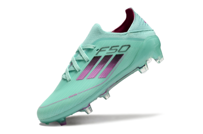 Kids Adidas F50 Elite FG Firm Ground Low-Tops Football Boots - Jade/Purple/Black