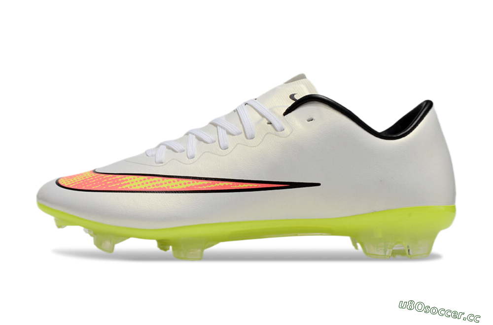 Men's Nike Mercurial Vapor 10 FG Firm Ground Low-Tops Football Boots - Beige/Red/Yellow 0
