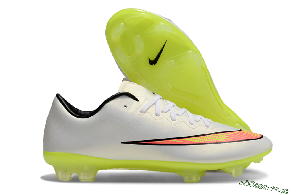 Men's Nike Mercurial Vapor 10 FG Firm Ground Low-Tops Football Boots - Beige/Red/Yellow 2