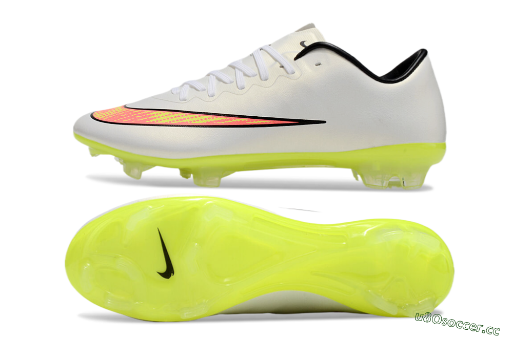 Men's Nike Mercurial Vapor 10 FG Firm Ground Low-Tops Football Boots - Beige/Red/Yellow 1
