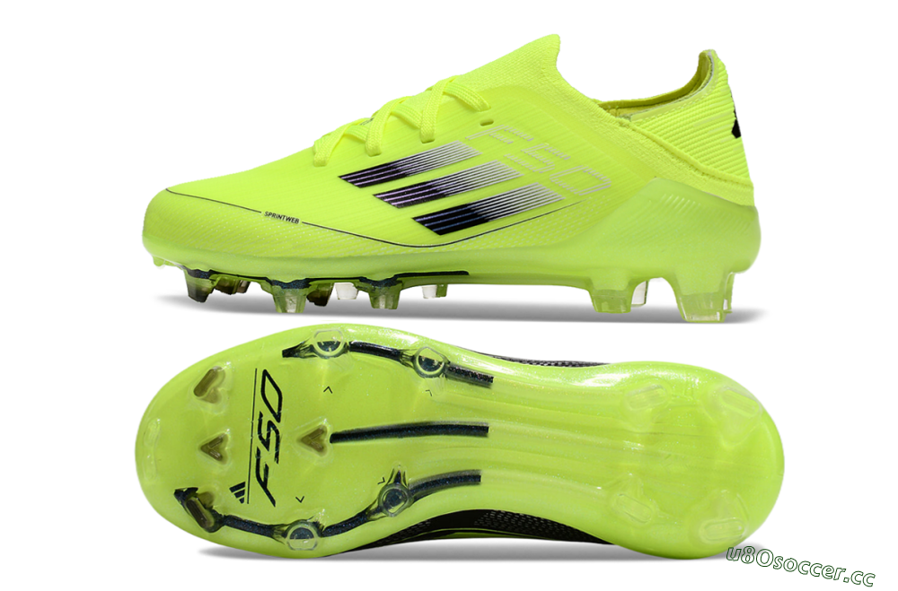 Kids Adidas F50 Elite FG Firm Ground Low-Tops Football Boots - Yellow/Black 1