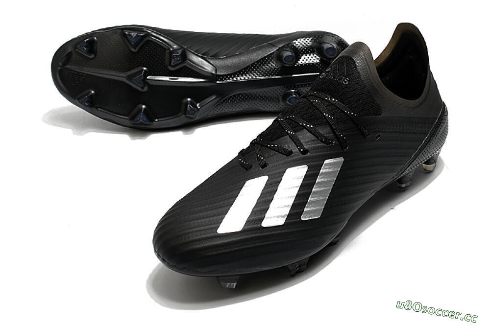 Unisex Adidas X 19.1 FG Firm Ground Low-Tops Football Boots - Black/White/Blue 3