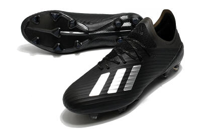 Unisex Adidas X 19.1 FG Firm Ground Low-Tops Football Boots - Black/White/Blue