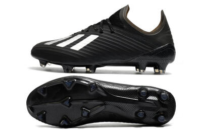 Unisex Adidas X 19.1 FG Firm Ground Low-Tops Football Boots - Black/White/Blue