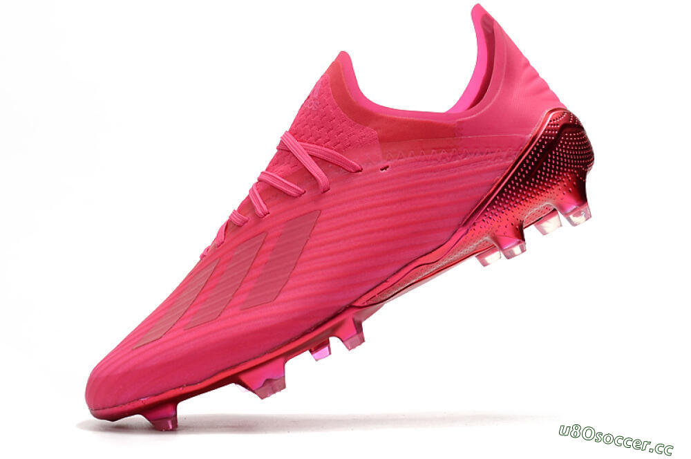Unisex Adidas X 19.1 FG Firm Ground Low-Tops Football Boots - Pink/Red/Gold 5