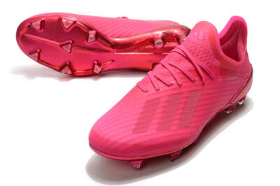Unisex Adidas X 19.1 FG Firm Ground Low-Tops Football Boots - Pink/Red/Gold