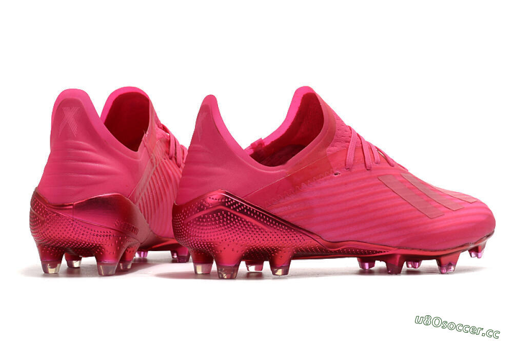 Unisex Adidas X 19.1 FG Firm Ground Low-Tops Football Boots - Pink/Red/Gold 6