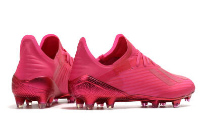 Unisex Adidas X 19.1 FG Firm Ground Low-Tops Football Boots - Pink/Red/Gold