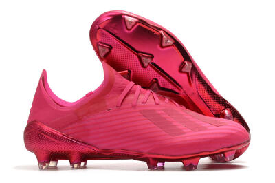 Unisex Adidas X 19.1 FG Firm Ground Low-Tops Football Boots - Pink/Red/Gold