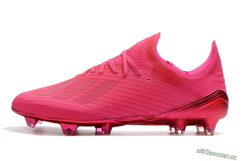 Unisex Adidas X 19.1 FG Firm Ground Low-Tops Football Boots - Pink/Red/Gold 0