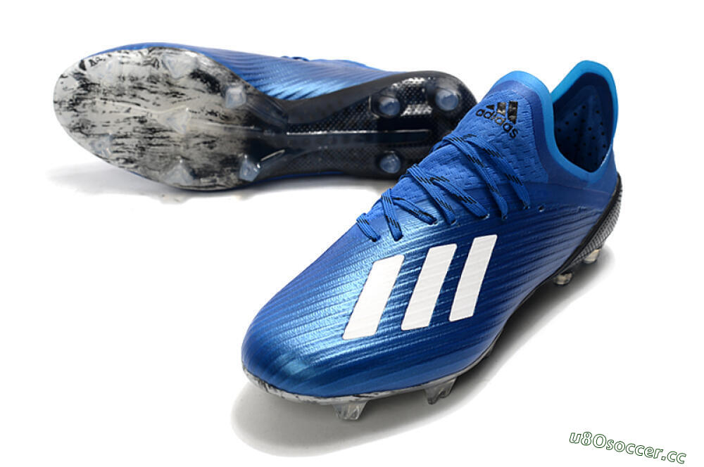Unisex Adidas X 19.1 FG Firm Ground Low-Tops Football Boots - Blue/White/Black 3