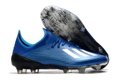 Unisex Adidas X 19.1 FG Firm Ground Low-Tops Football Boots - Blue/White/Black