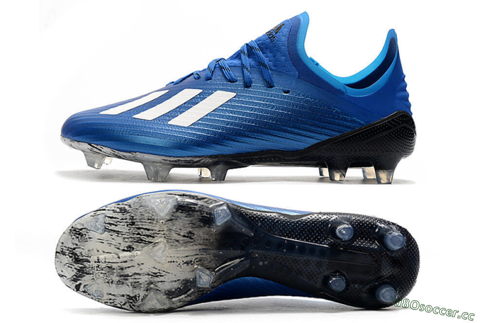 Unisex Adidas X 19.1 FG Firm Ground Low-Tops Football Boots - Blue/White/Black 1