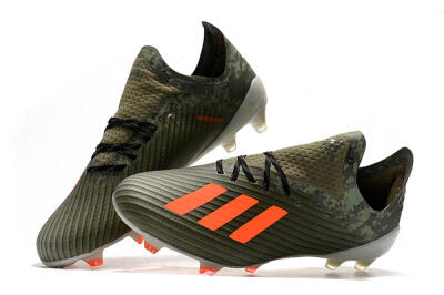 Unisex Adidas X 19.1 FG Firm Ground Low-Tops Football Boots - Green/Orange/White