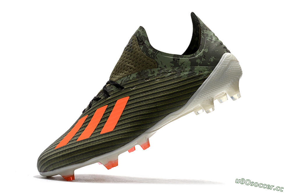 Unisex Adidas X 19.1 FG Firm Ground Low-Tops Football Boots - Green/Orange/White 8