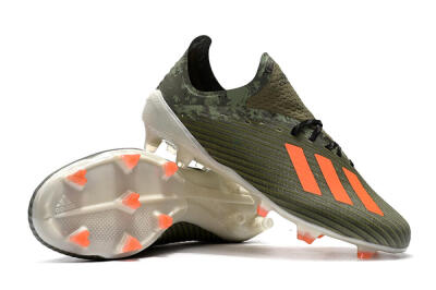 Unisex Adidas X 19.1 FG Firm Ground Low-Tops Football Boots - Green/Orange/White