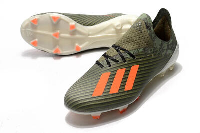 Unisex Adidas X 19.1 FG Firm Ground Low-Tops Football Boots - Green/Orange/White