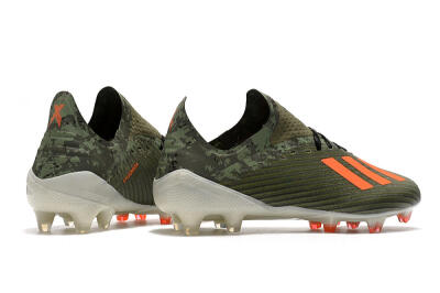 Unisex Adidas X 19.1 FG Firm Ground Low-Tops Football Boots - Green/Orange/White
