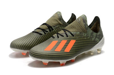 Unisex Adidas X 19.1 FG Firm Ground Low-Tops Football Boots - Green/Orange/White
