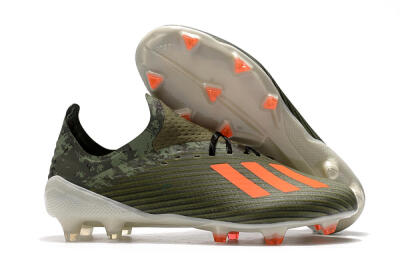 Unisex Adidas X 19.1 FG Firm Ground Low-Tops Football Boots - Green/Orange/White