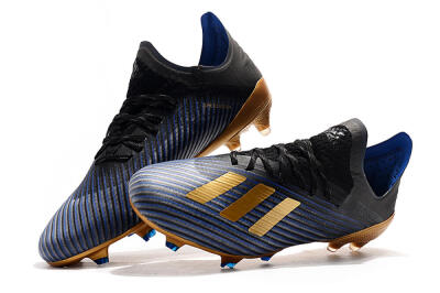 Unisex Adidas X 19.1 FG Firm Ground Low-Tops Football Boots - Blue/Black/Gold
