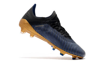 Unisex Adidas X 19.1 FG Firm Ground Low-Tops Football Boots - Blue/Black/Gold