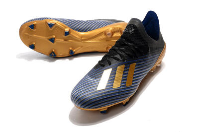 Unisex Adidas X 19.1 FG Firm Ground Low-Tops Football Boots - Blue/Black/Gold