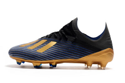 Unisex Adidas X 19.1 FG Firm Ground Low-Tops Football Boots - Blue/Black/Gold