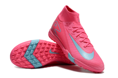 Men's Nike Air Zoom Mercurial Superfly 10 Elite TF Artificial Turf High-Tops Football Shoes - Pink/Red/Jade