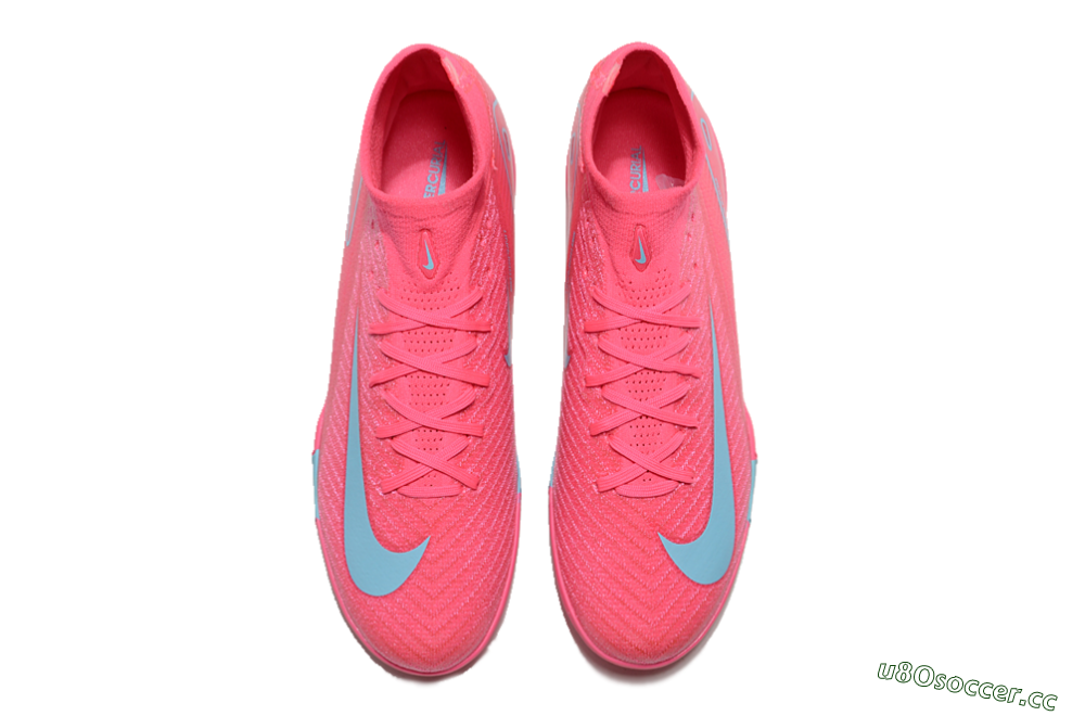 Men's Nike Air Zoom Mercurial Superfly 10 Elite TF Artificial Turf High-Tops Football Shoes - Pink/Red/Jade 3