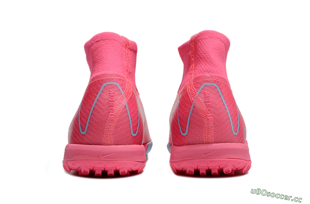 Men's Nike Air Zoom Mercurial Superfly 10 Elite TF Artificial Turf High-Tops Football Shoes - Pink/Red/Jade 4