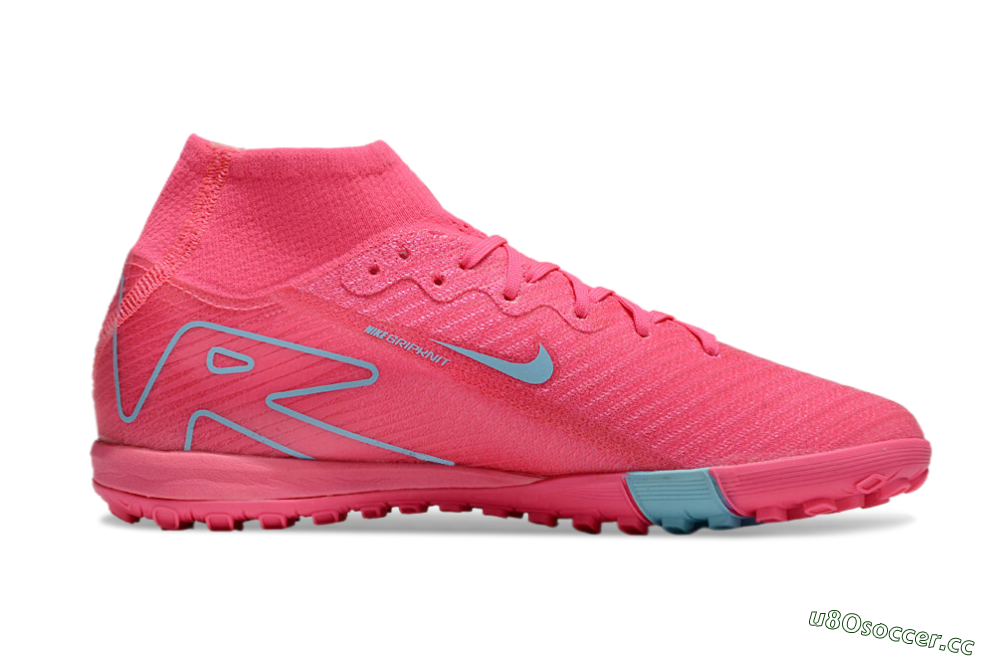 Men's Nike Air Zoom Mercurial Superfly 10 Elite TF Artificial Turf High-Tops Football Shoes - Pink/Red/Jade 6