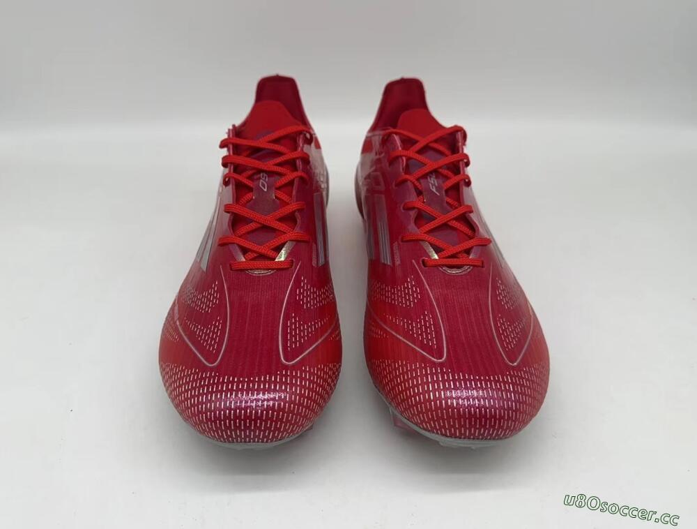 Men's Adidas F50 Elite FG Firm Ground Low-Tops Football Boots - Red/Silver/White