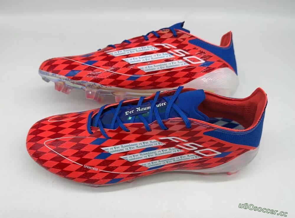 Men's Adidas F50 Elite FG Firm Ground Low-Tops Football Boots - Red/White/Blue