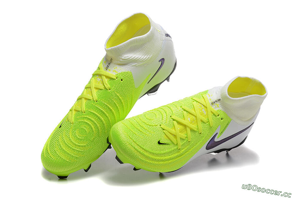 Men's Nike Phantom Luna Elite FG Firm Ground High-Tops Football Boots - Yellow/Blue/White 6