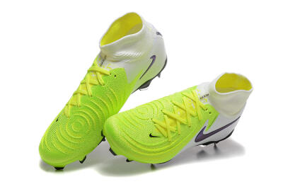 Men's Nike Phantom Luna Elite FG Firm Ground High-Tops Football Boots - Yellow/Blue/White