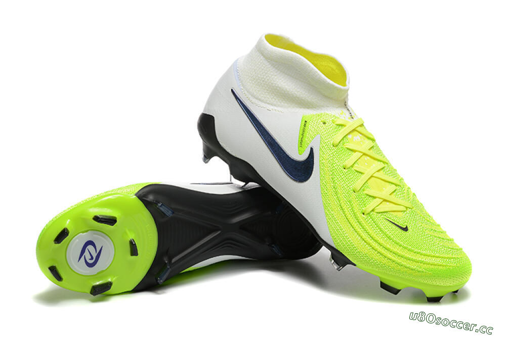 Men's Nike Phantom Luna Elite FG Firm Ground High-Tops Football Boots - Yellow/Blue/White 4