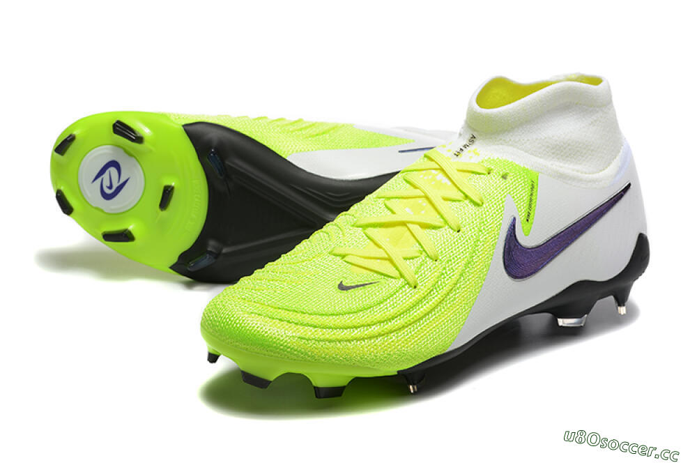 Men's Nike Phantom Luna Elite FG Firm Ground High-Tops Football Boots - Yellow/Blue/White 3
