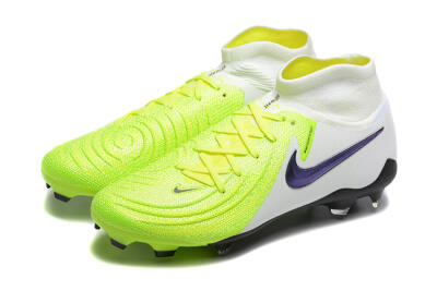 Men's Nike Phantom Luna Elite FG Firm Ground High-Tops Football Boots - Yellow/Blue/White