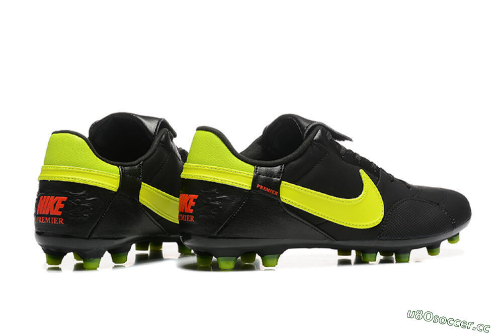 Men's Nike The Premier 3 FG Firm Ground Low-Tops Football Boots - Black/Yellow/Red 9