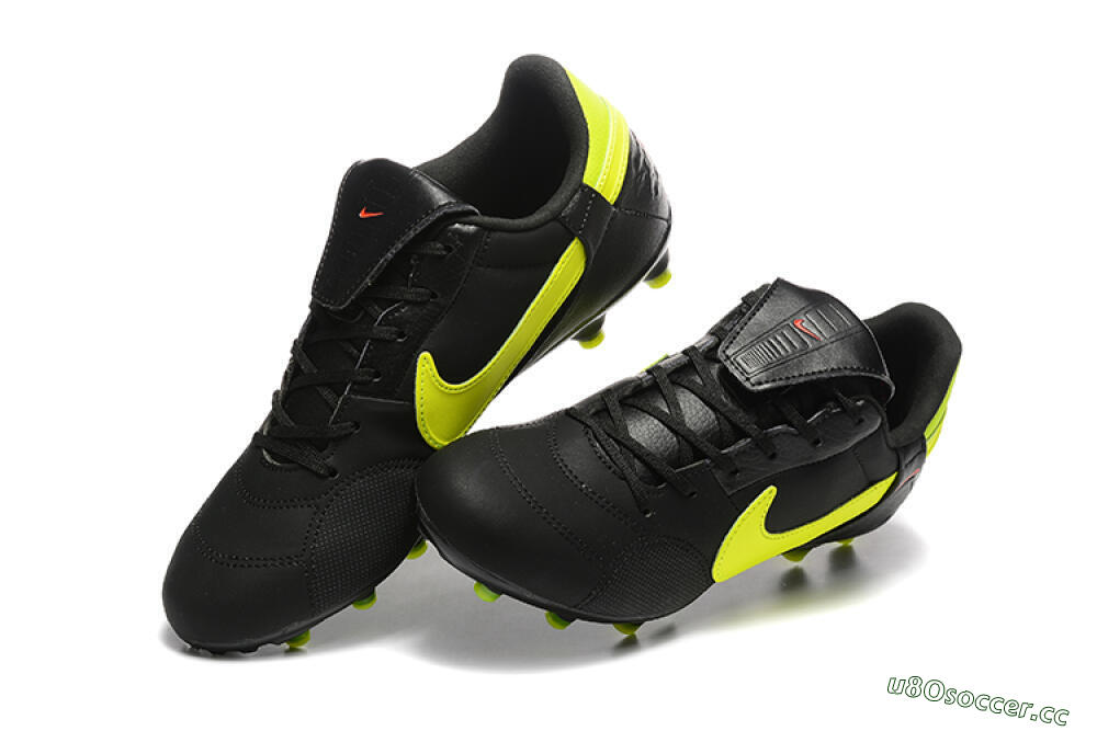 Men's Nike The Premier 3 FG Firm Ground Low-Tops Football Boots - Black/Yellow/Red 6