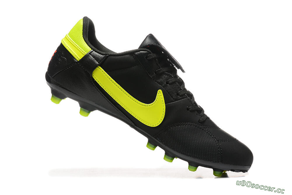 Men's Nike The Premier 3 FG Firm Ground Low-Tops Football Boots - Black/Yellow/Red 7