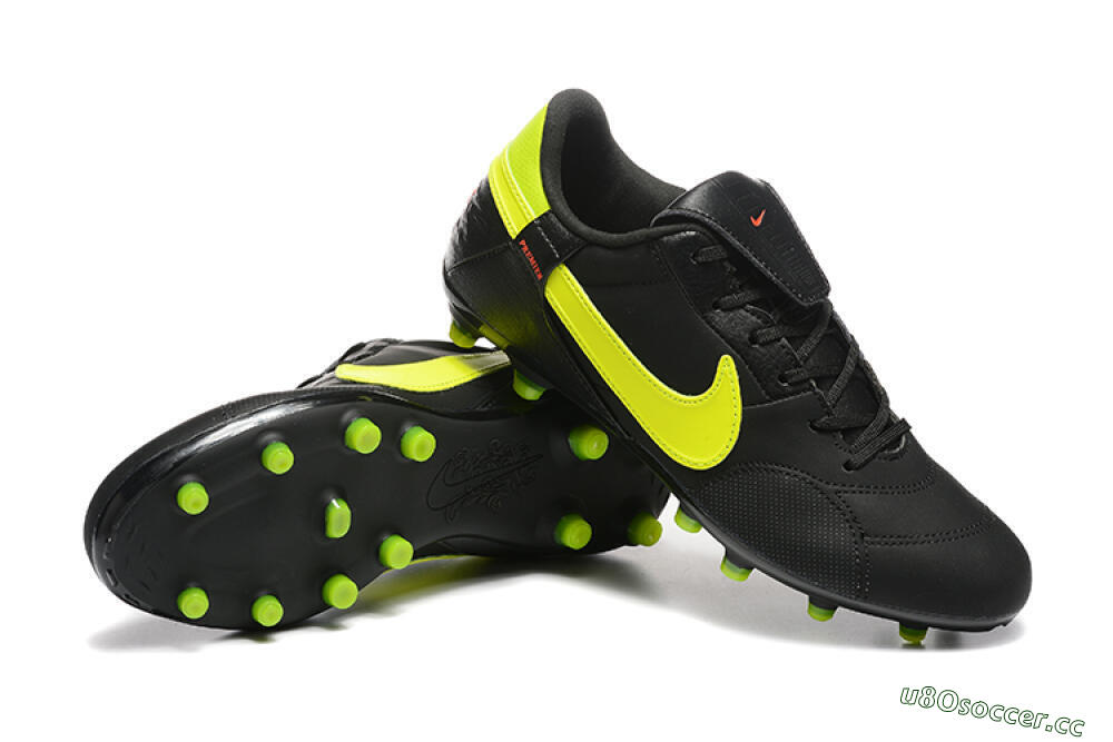 Men's Nike The Premier 3 FG Firm Ground Low-Tops Football Boots - Black/Yellow/Red 4